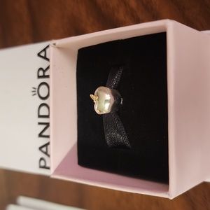 Pandora Apple of My Eye charm with 14k gold leaves